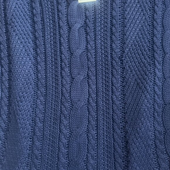 LAUREN RALPH LAUREN NAVY BLUE SWEATER W/GOLD SIDE BUTTONS - Picture 4 of 6